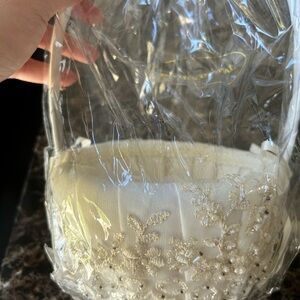 David’s Bridal Embroidered lace flower girl basket. New w/tags. Ivory in color.